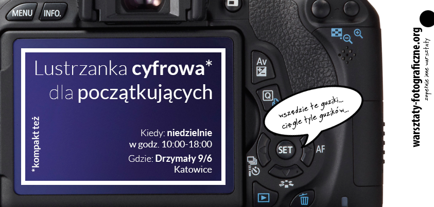 Lustrzanka cyfrowa dla początkujących | kurs fotografii w Katowicach Kurs fotografii w Katowicach | obrazek ilustrujący zapowiedź